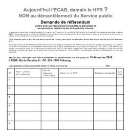 Demande de référendum – NON au démantèlement du Service public